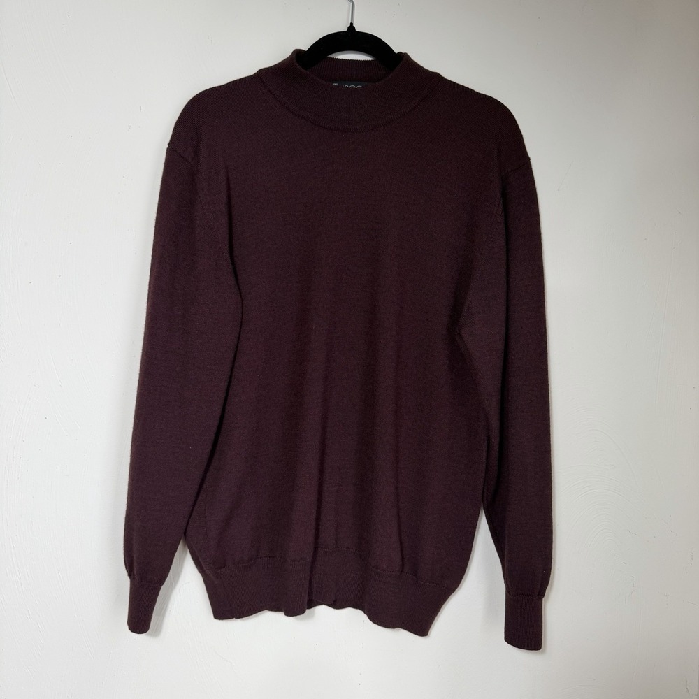 Tuscan made in Italy mock neck sweater merino wool blend long sleeve mens XL top
